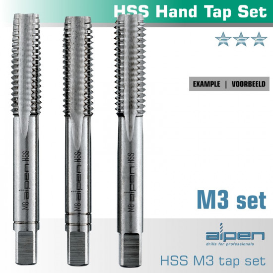 Hand Tap Set In Pouch M3 Hss 0.5mm Pitch Hand Tap Set In Pouch M3 Hss 0.5mm Pitch