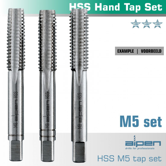 Hand Tap Set In Pouch M5 Hss 0.8mm Pitch Hand Tap Set In Pouch M5 Hss 0.8mm Pitch