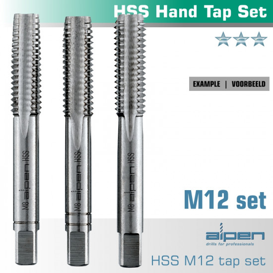 Hand Tap Set In Pouch M12 Hss 1.75mm Pitch Hand Tap Set In Pouch M12 Hss 1.75mm Pitch