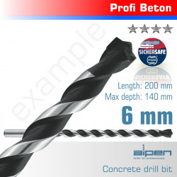 Concrete 6.0 X 200mm Profi Beton Drill Bit Masonry