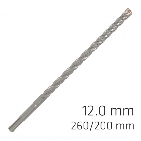 Force X 12.0 X 260/200 Sds-plus Rebar Drill Bit X4 Cutting Edges - Bul