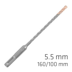 Force X 5.5 X 160/100 Sds-+ Rebar Drill Bit X4 Cutting Edges