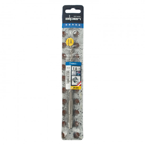 Force X 7.0 X 160/100 Sds-plus Rebar Drill Bit X4 Cutting Edges Force X 7.0 X 160/100 Sds-plus Rebar Drill Bit X4 Cutting Edges