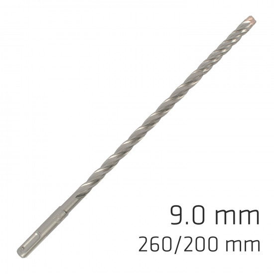 Force X 9.0 X 260/200 Sds-plus Rebar Drill Bit X4 Cutting Edges Force X 9.0 X 260/200 Sds-plus Rebar Drill Bit X4 Cutting Edges