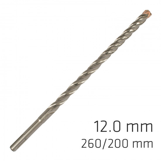 Force X 12.0 X 260/200 Sds-plus Rebar Drill Bit X4 Cutting Edges Force X 12.0 X 260/200 Sds-plus Rebar Drill Bit X4 Cutting Edges