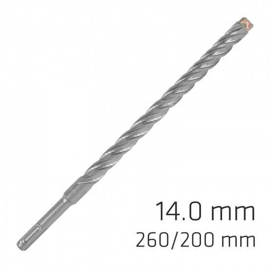 Force X 14.0 X 260/200 Sds-plus Rebar Drill Bit X4 Cutting Edges Force X 14.0 X 260/200 Sds-plus Rebar Drill Bit X4 Cutting Edges