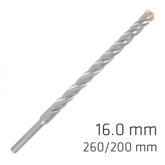 Force X 16.0 X 260/200 Sds-plus Rebar Drill Bit X4 Cutting Edges Force X 16.0 X 260/200 Sds-plus Rebar Drill Bit X4 Cutting Edges