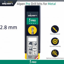 ALPEN Pro 2.8 Mm Hss Drill Din 338 Rn 135 With Split Point Bulk