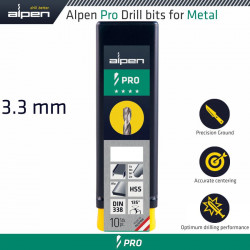 ALPEN Pro Hss Drill Din 338 Rn 135 With Split Point 3.3mm Bulk