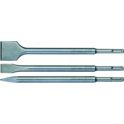 Sds Chisel Set Plastic Tube Point X250mm Flat 20x250 Flat 40x250
