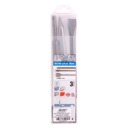 Sds Chisel Set Plastic Tube Point X250mm Flat 20x250 Flat 40x250