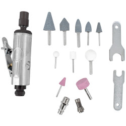Air Die Grinder 6mm 14 Piece Kit Blow Mould Case