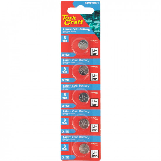 Battery Coin Cr1220 3v Lithium X5 Pack (moq 20) Battery Coin Cr1220 3v Lithium X5 Pack (moq 20)