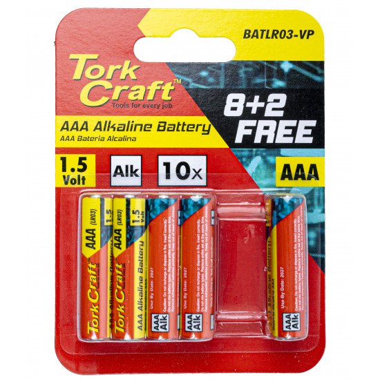 Battery Aaa 1.5v Value Pack 10 Pack 8 + 2 Free Carded Alkaline Battery Aaa 1.5v Value Pack 10 Pack 8 + 2 Free Carded Alkaline