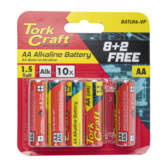 Battery Aa 1.5v Value Pack 10 Pack 8 + 2 Free Carded Alkaline Battery Aa 1.5v Value Pack 10 Pack 8 + 2 Free Carded Alkaline