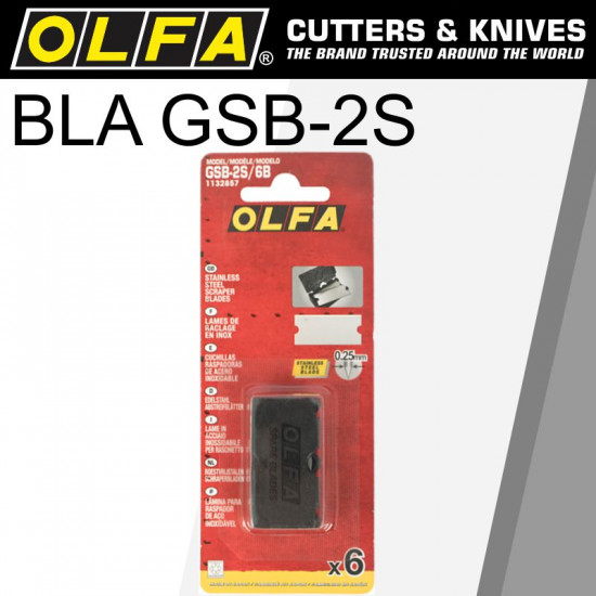 OLFA Scraper Blade For Grs-2 S/steel 40mmx18mm 6pk OLFA Scraper Blade For Grs-2 S/steel 40mmx18mm 6pk