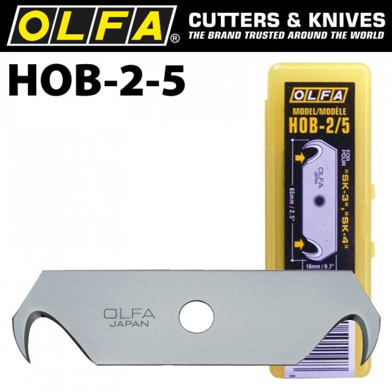 OLFA Hook Blades For Sk3 Sk4 Utc1 5 Pack Plastic Case OLFA Hook Blades For Sk3 Sk4 Utc1 5 Pack Plastic Case