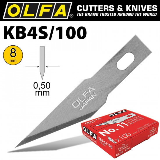 OLFA Precision Art Blade 100 Blades Per Pack 8mm OLFA Precision Art Blade 100 Blades Per Pack 8mm
