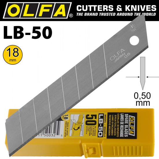 OLFA Blades Lb-50 50/pack 18mm OLFA Blades Lb-50 50/pack 18mm