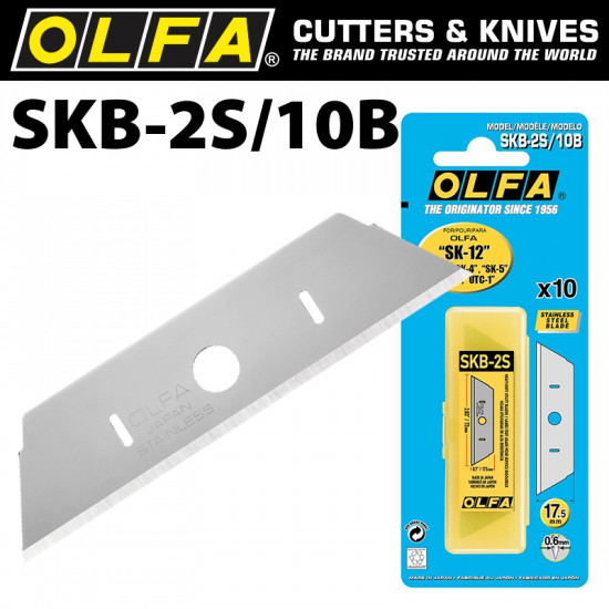 OLFA Blade Skb-2s 10 Pack Stainless Steel For Sk-12 Sk-4 Sk-5 Sk-9 Utc