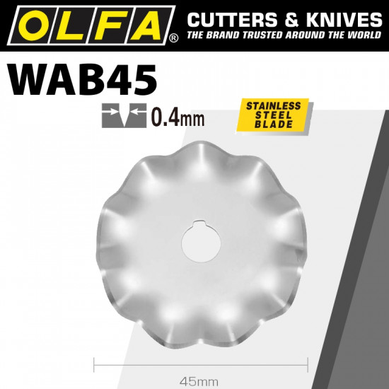 OLFA Blades Rotary Wave Cutter 45mm 1/pk OLFA Blades Rotary Wave Cutter 45mm 1/pk
