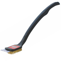 Braai Bbq Brass Wire Brush 450mm H&le 18' Tcw