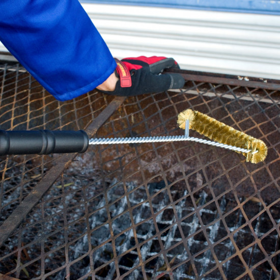 Braai Bbq Three Side Brass Wire Brush 530mm Handle 21' Tcw Braai Bbq Three Side Brass Wire Brush 530mm Handle 21' Tcw