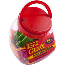 Mini Razor Scraper 60pc Per C&y Jar 5 Assorted Colours
