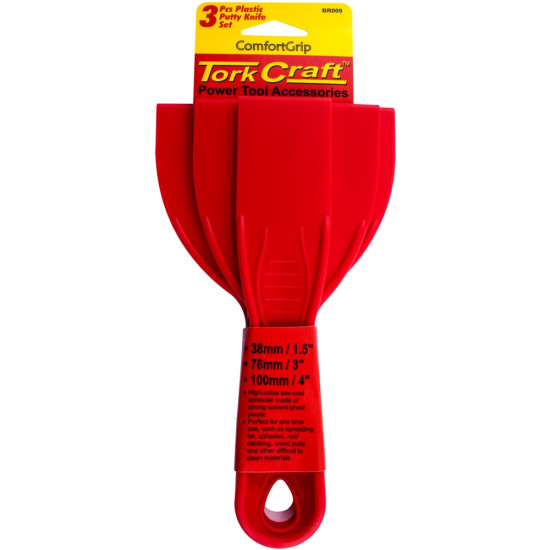 Putty Knife Plastic 3 Piece Set 38 76 & 100mm 1.5'/3'/4' Putty Knife Plastic 3 Piece Set 38 76 & 100mm 1.5'/3'/4'
