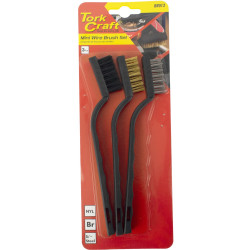 Mini Brush Set 3pc Brass Stainless Nylon In Blister