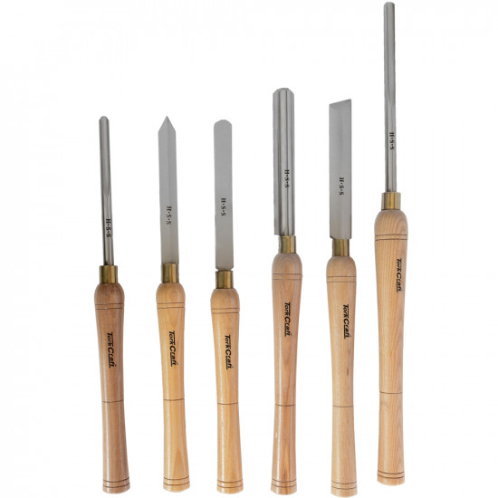 Chisel Set Wood Turning Hss 6 Piece Wooden Case