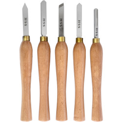 Chisel Set Wood Turning 270mm Hss 5 Piece Wood Case
