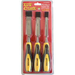 Wood Chisel 140mm Blade 3pc 13/19/25 With Pvc H&le
