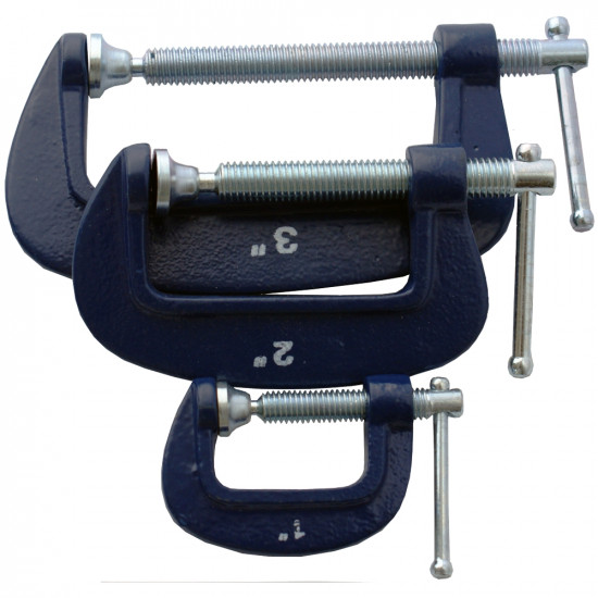 Clamp G 3 Piece 25 50 & 75 Mm Set 1 2 & 3' Kit Clamp G 3 Piece 25 50 & 75 Mm Set 1 2 & 3' Kit