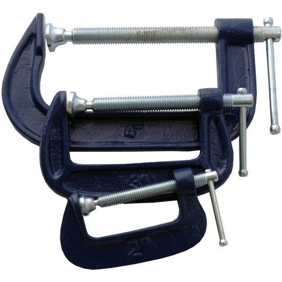 Clamp G 3 Piece Set 50 75 & 100mm 2 3 & 4' Kit Clamp G 3 Piece Set 50 75 & 100mm 2 3 & 4' Kit