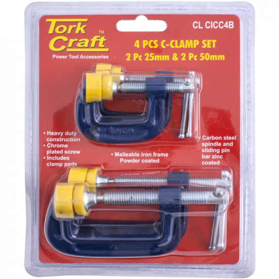 Clamp C - Type 4pcs Set Kit 2 X 25 & 50mm