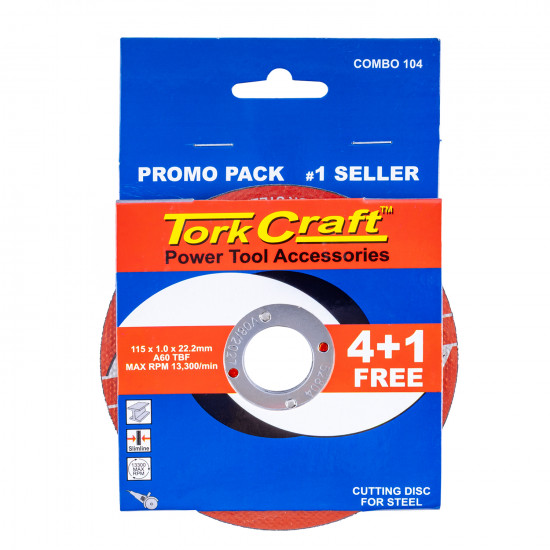 4 + 1 Free Cutting Disc Steel 115 X 1.0 X 22.2mm 4 + 1 Free Cutting Disc Steel 115 X 1.0 X 22.2mm