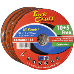 10+5 Cutting Disc Steel & Ss 115 X 1.0 X 22.2 Mm 4x More Peformance