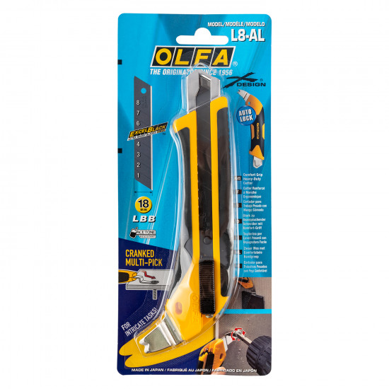 OLFA Knife 18mm With Auto Lock Heavy Duty Snap Off Blade Cranked Pick OLFA Knife 18mm With Auto Lock Heavy Duty Snap Off Blade Cranked Pick
