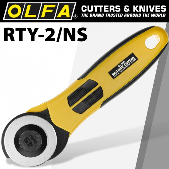 OLFA Rotary Cutter 45mm Blade C/w Safety Slide OLFA Rotary Cutter 45mm Blade C/w Safety Slide