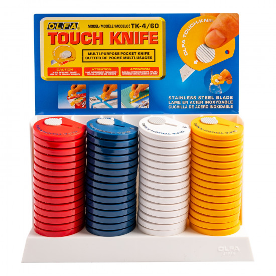OLFA Touch Knife 60 Per Box 4 Colour Yellow,red,white,navy OLFA Touch Knife 60 Per Box 4 Colour Yellow,red,white,navy