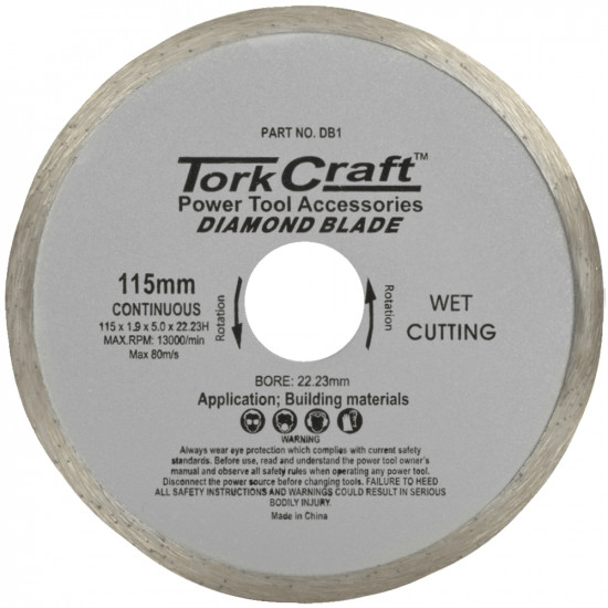 Diamond Blade Continuous Rim 115mm