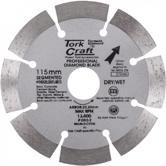 Diamond Blade Segmented 115mm With 12mm Segments Diamond Blade Segmented 115mm With 12mm Segments