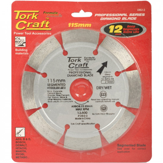 Diamond Blade Segmented 115mm With 12mm Segments Diamond Blade Segmented 115mm With 12mm Segments