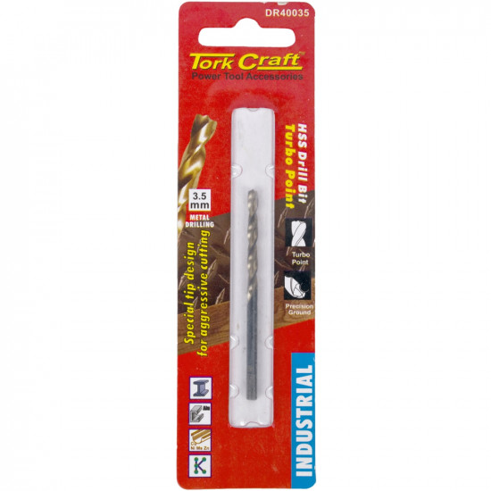 Drill Bit Hss Turbo Point 3.5mm 1/card Drill Bit Hss Turbo Point 3.5mm 1/card