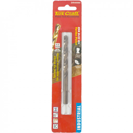Drill Bit Hss Turbo Point 8.0mm 1/card Drill Bit Hss Turbo Point 8.0mm 1/card