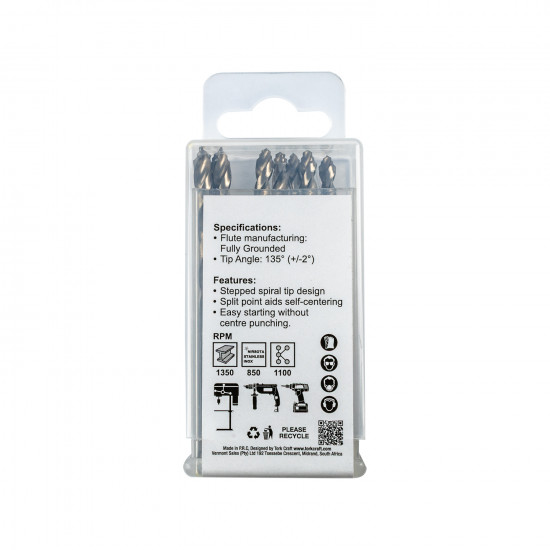 Precision-max Step Point 4.5mm Hss Drill 10 Pack Precision-max Step Point 4.5mm Hss Drill 10 Pack