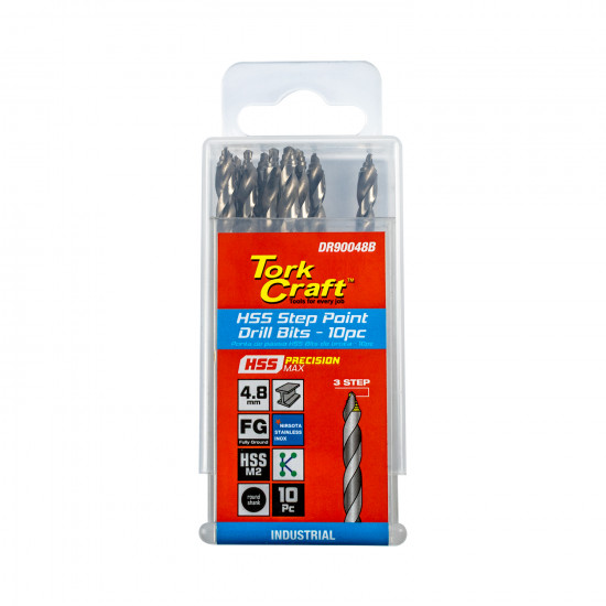 Precision-max Step Point 4.8mm Hss Drill 10 Pack Precision-max Step Point 4.8mm Hss Drill 10 Pack