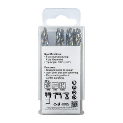 Precision-max Step Point 4.8mm Hss Drill 10 Pack
