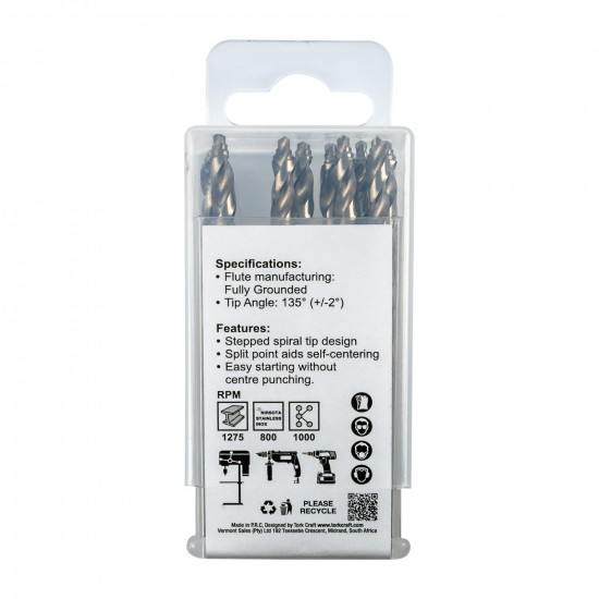 Precision-max Step Point 4.8mm Hss Drill 10 Pack Precision-max Step Point 4.8mm Hss Drill 10 Pack